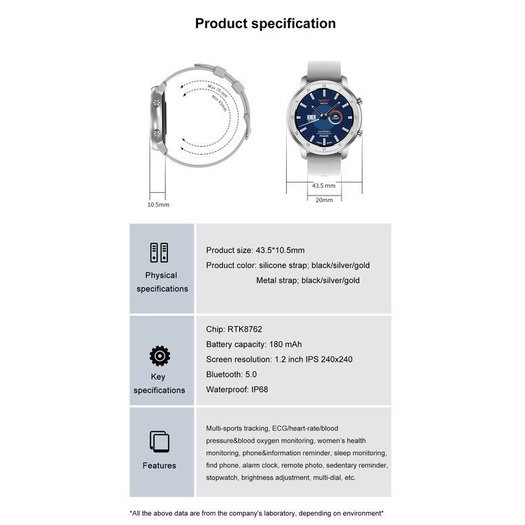SMARTWATCH Pacific 17-2 Bransoleta - srebrna + dodatkowy PASEK (sy010b)