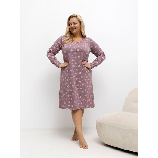 Koszula nocna-DU-KN-FP-603.15P-ciemny różowy