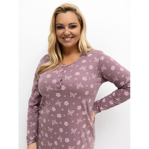 Koszula nocna-DU-KN-FP-603.15P-ciemny różowy 1