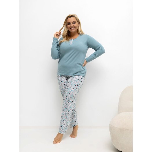 Piżama-DU-KN-FP-502.97-ciemny miętowy 1