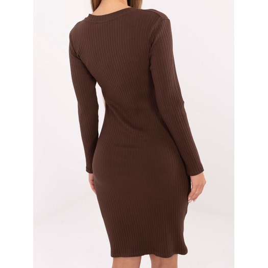 Sukienka-RV-SK-A1050.08-ciemny brązowy