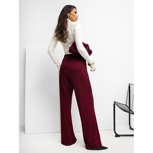 Spodnie dresowe-RV-DR-A1062.48-bordowy