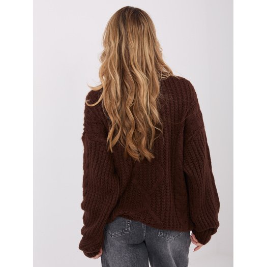 Sweter-IN-SW-33831.25-ciemny brązowy 3