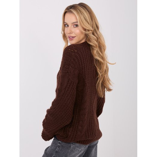 Sweter-IN-SW-33831.25-ciemny brązowy 2