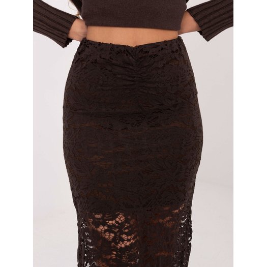 Spódnica-MI-SD-G9137.16P-ciemny brązowy