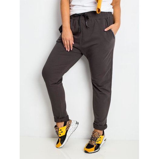 Spodnie dresowe-RV-DR-4765.52-ciemny khaki 1