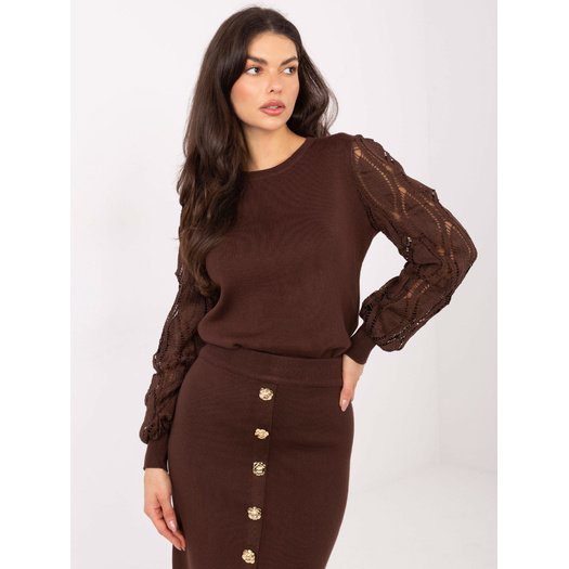 Sweter-PM-SW-YIS1077.83-brązowy 2