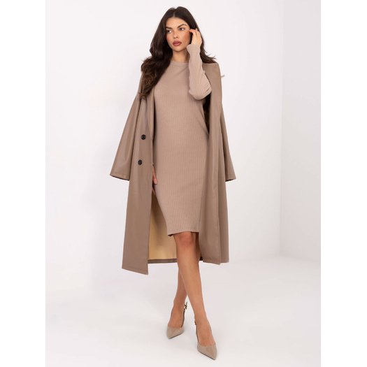 Sukienka-RV-SK-A1049.99-ciemny bezowy 4