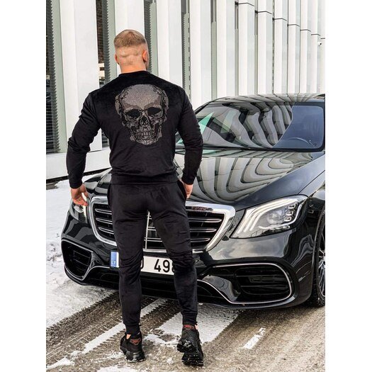 Vyriškas veliūrinis "Anarchy" kostiumas - Juodas  6