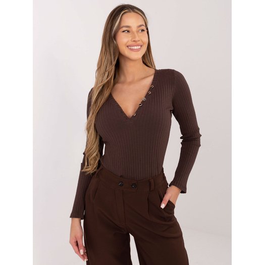 Bluzka-RV-BZ-A1045.99-ciemny brązowy