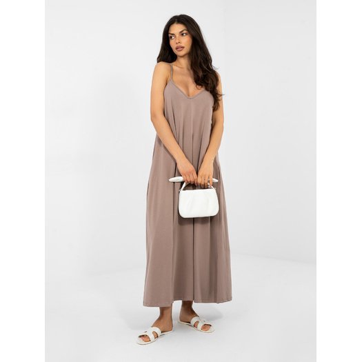 Sukienka-RV-SK-A1088.29-ciemny bezowy 5