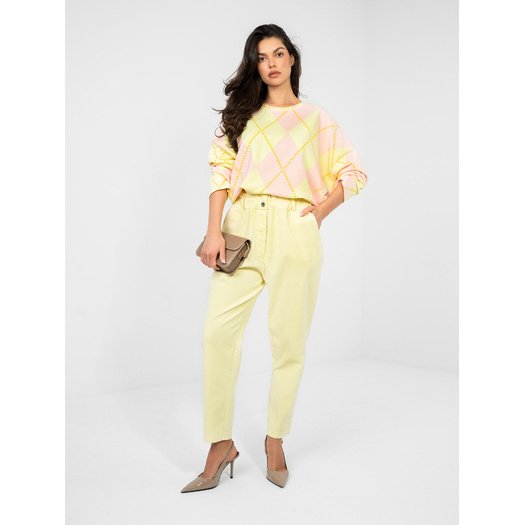 Spodnie-MI-SP-2689.47-jasny ż&oacute;łty 1