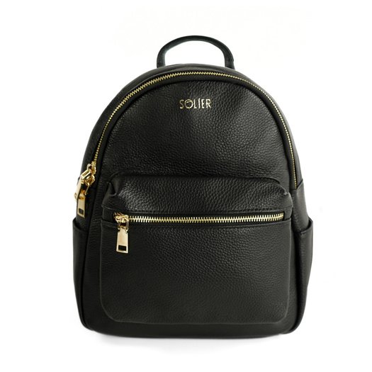 Women&rsquo;s Leather Backpack Solier FV13 Tiva &ndash; Black