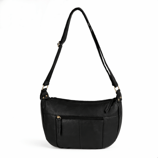 Leather Women&rsquo;s Baguette Shoulder Bag Solier FL53 Mirelle &ndash; Black 5