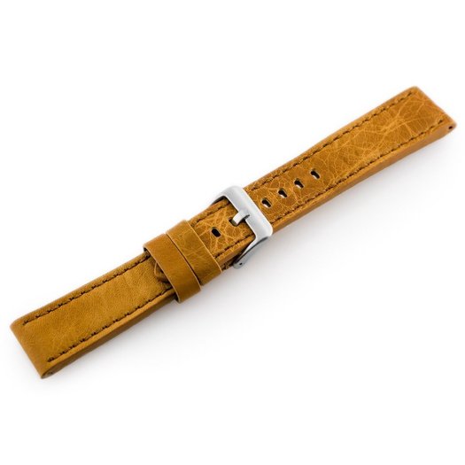Pasek skórzany do zegarka W48 - PREMIUM - camel - 20mm