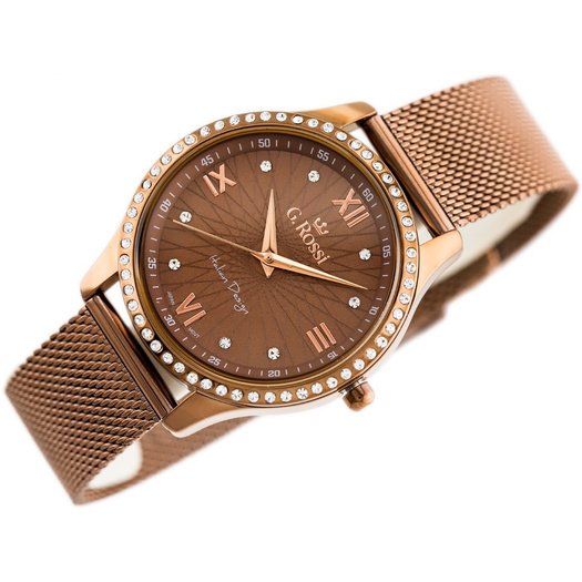 Laikrodis moterims G. ROSSI - 6748B-2B3 (zg788e) brown + dėžutė