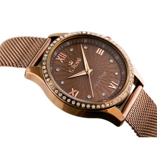 Laikrodis moterims G. ROSSI - 6748B-2B3 (zg788e) brown + dėžutė