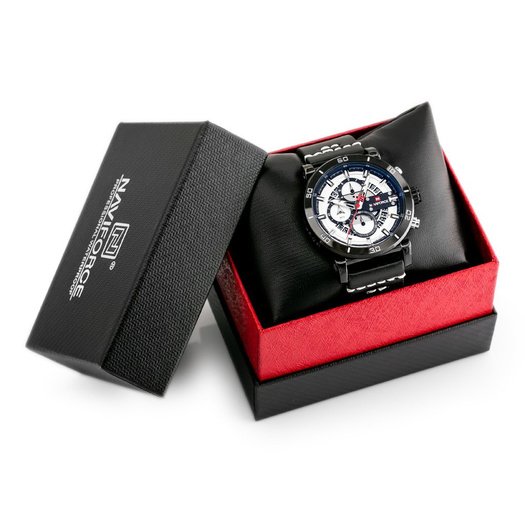 ZEGAREK MĘSKI NAVIFORCE - NF9131 (zn086a) black/w. + BOX