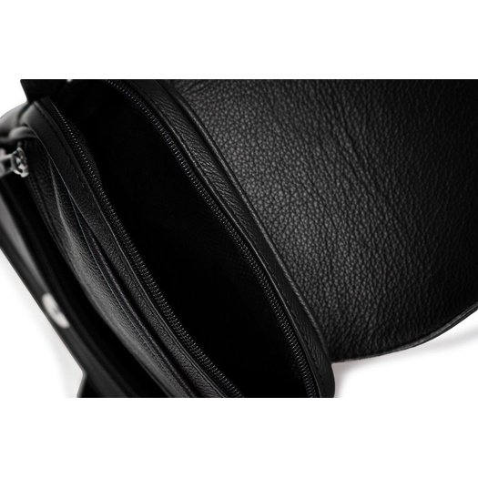 Black leather messenger Ipad case SL32