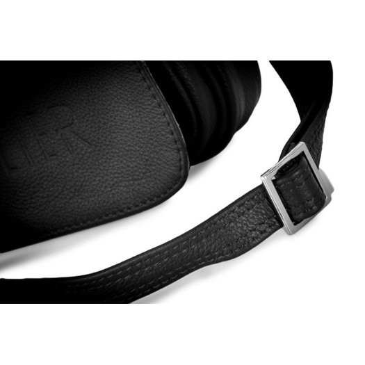 Black leather messenger Ipad case SL32