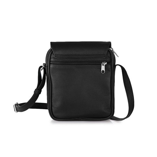 Black leather messenger Ipad case SL32