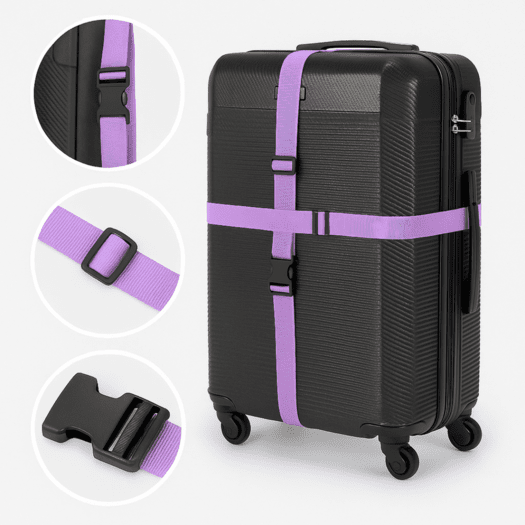 Security luggage strap set for suitcase SA50 fioletowy