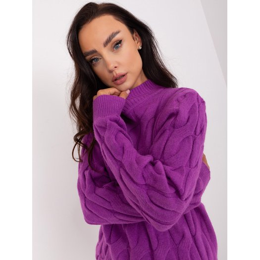 Sweter-AT-SW-2235.00P-ciemny fioletowy