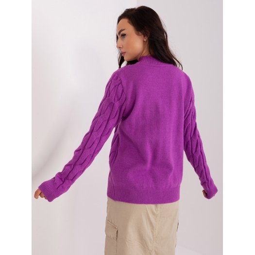 Sweter-AT-SW-2235.00P-ciemny fioletowy