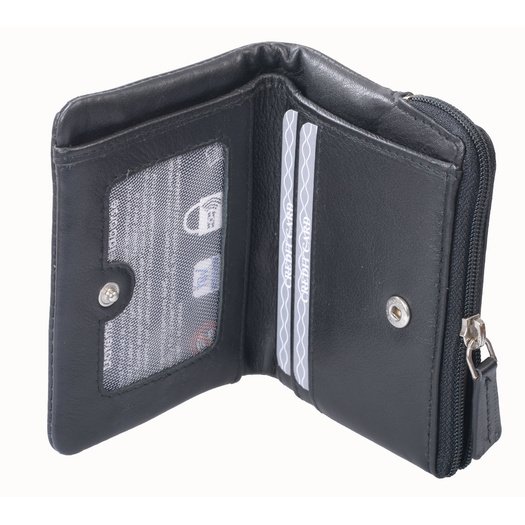 Sieviešu maks ar rāvējslēdzēju AVANCO 499-30-01 RFID - Melns