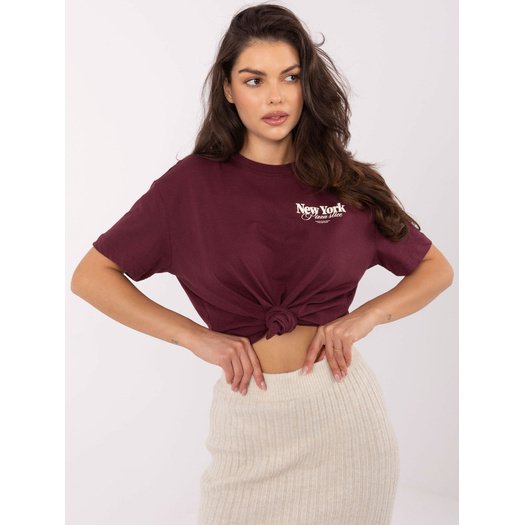 T-shirt-D12022M02645R-bordowy 2