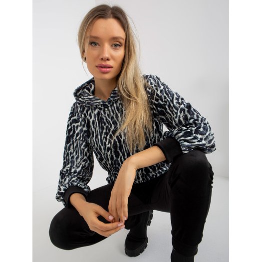  Veliūrinis laisvalaikio kostiumėlis moterims WN-KMPL-2410-1.17-biało-czarny