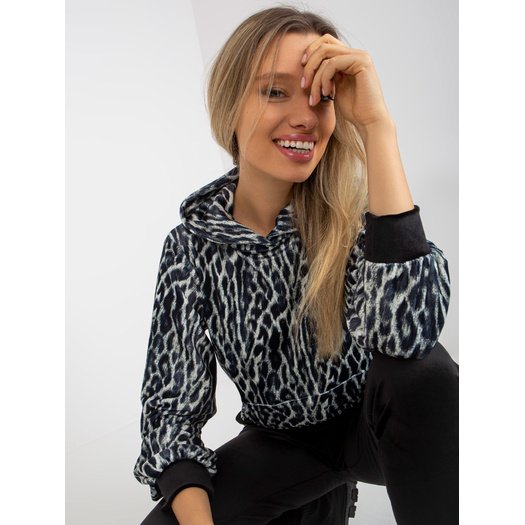  Veliūrinis laisvalaikio kostiumėlis moterims WN-KMPL-2410-1.17-biało-czarny