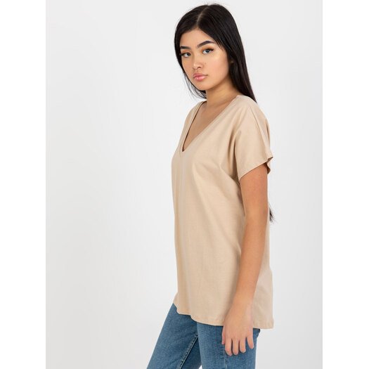 T-shirt-RV-TS-4832.61P-beżowy 4