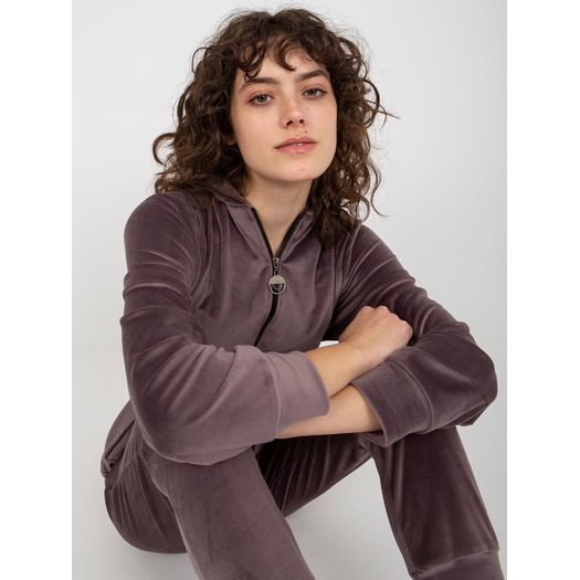 Veliūrinis treningas moterims LK-KMPL-509167.90-ciemny fioletowy