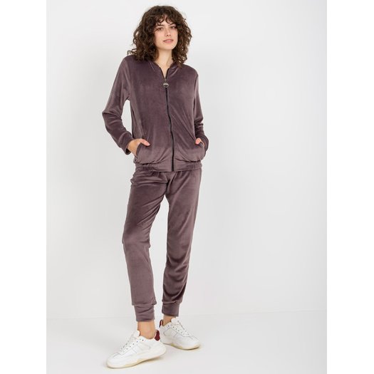 Veliūrinis treningas moterims LK-KMPL-509167.90-ciemny fioletowy