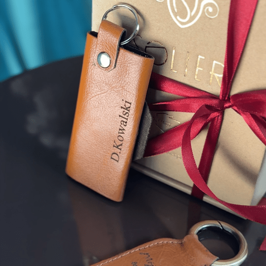 Leather men's key holder SOLIER SA11 CAMEL 7