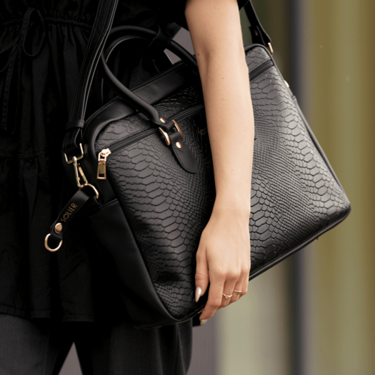 Genuine leather women s laptop bag Marina black 1