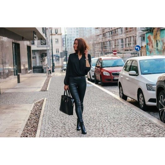 Genuine leather women s laptop bag Marina black 13
