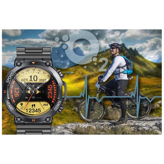 SMARTWATCH MĘSKI Gravity GT7-2 PRO - WYKONYWANIE POŁĄCZEŃ, PULSOKSYMETR (sg018b)