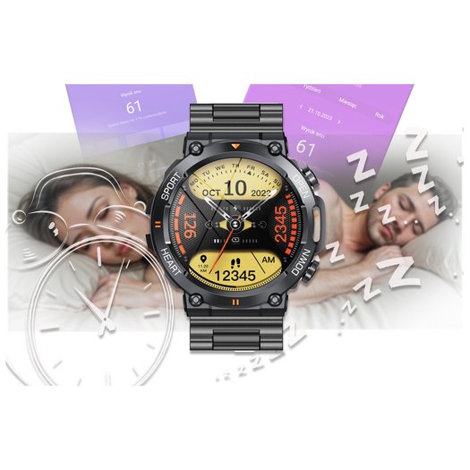 SMARTWATCH MĘSKI Gravity GT7-2 PRO - WYKONYWANIE POŁĄCZEŃ, PULSOKSYMETR (sg018b)