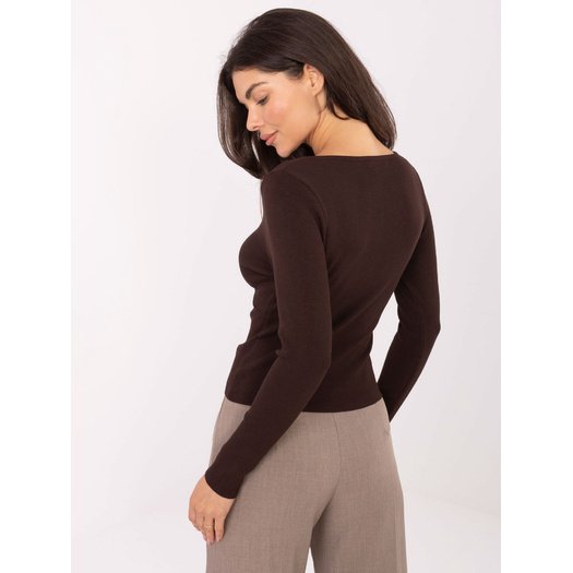 Sweter-PM-SW-DF61034.76-ciemny brązowy 2