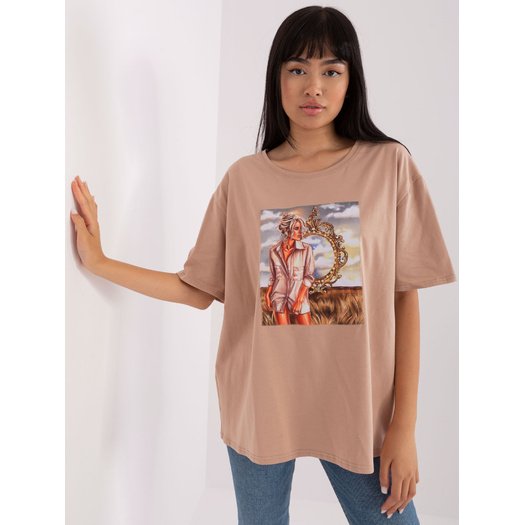 T-shirt-LK-TS-509353-1.33P-ciemny bezowy