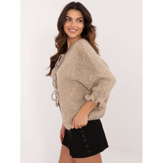 Sweter-MI-SW-2911.91-ciemny bezowy 2