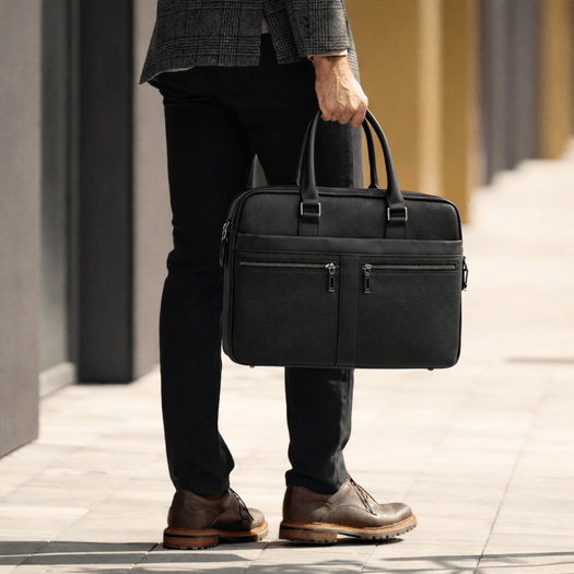 Odinis vyriškas nešiojamas ir dokumentų krepšys Solier SL41 Lorien - Juodas 1