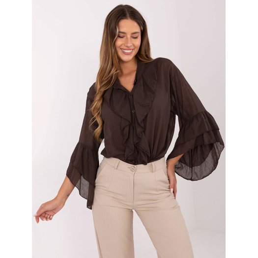 Koszula-MI-KS-92330.07-ciemny brązowy 1