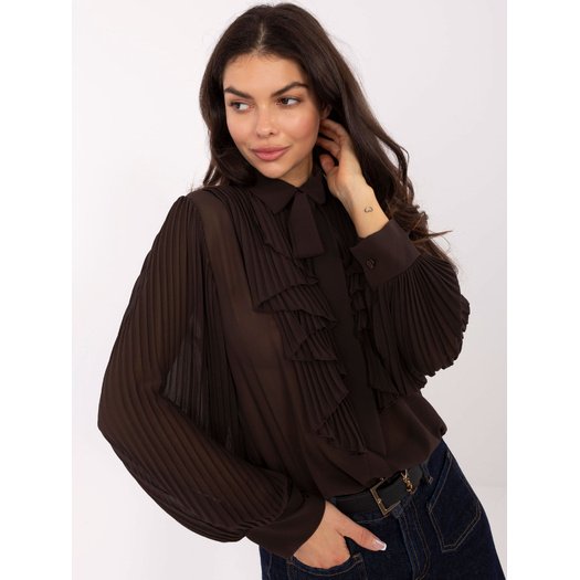 Koszula-MI-KS-A2818.09-ciemny brązowy 2