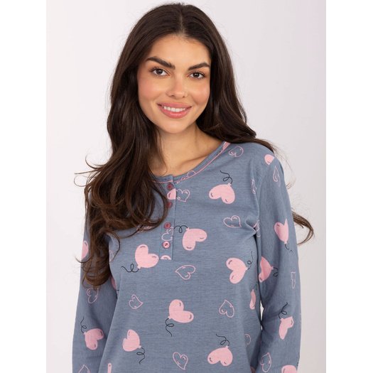 Koszula nocna-DU-KN-FP-100.26-ciemny niebieski 1