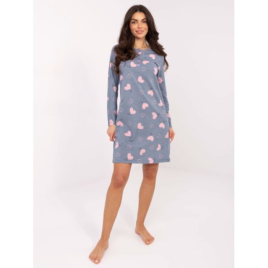 Koszula nocna-DU-KN-FP-100.26-ciemny niebieski 3