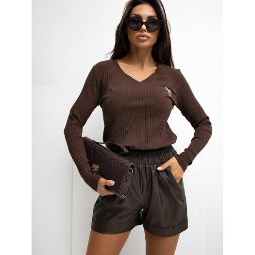Bluzka-RV-BZ-A1056.11-ciemny brązowy