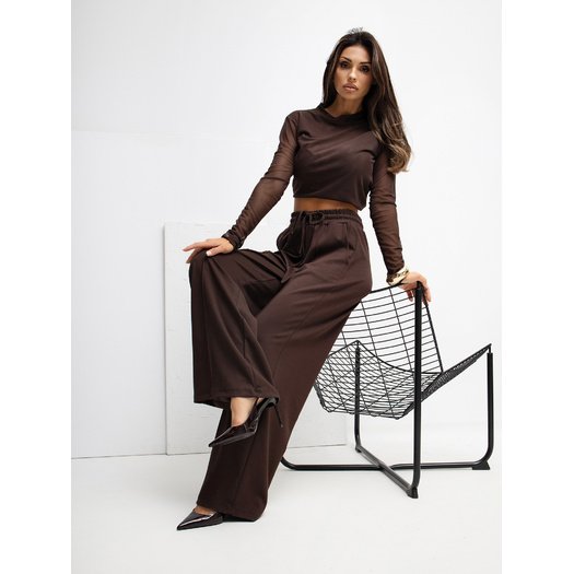 Spodnie dresowe-RV-DR-A1061.80-ciemny brązowy 2